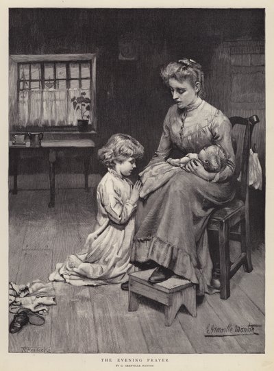 La Prière du Soir (lithographie) - G. Grenville Manton