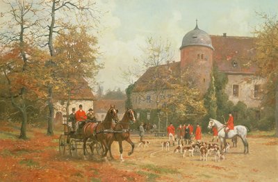 Arrivée pour la chasse, 19ème siècle - G. Koch