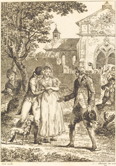 Le baiser rendu : Le baiser prêté - G. Mallesteste after Jacques Louis François Touzé