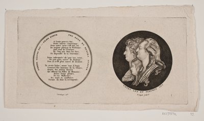 Médaillon avec portraits de Louis XVI, sa reine et son fils - G. N. Angelo