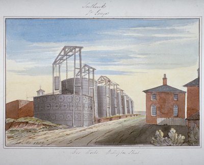 Vue des Usines à Gaz dans Pocock Street, Southwark, Londres, 1826 - G Yates