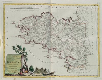 Golfe de Bretagne, gravure par G. Zuliani tirée du Tome I du Nouvel Atlas publié à Venise en 1777 par Antonio Zatta, Collection Privée - G. Zuliani