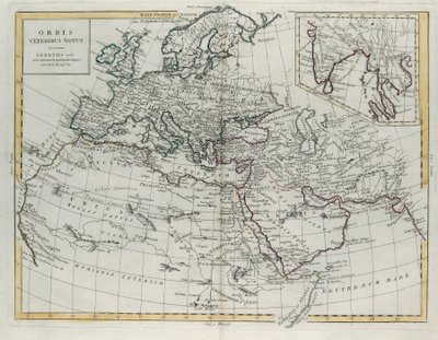 Monde connu des Anciens, gravure de G. Zuliani tirée du Tome IV du Nouvel Atlas publié à Venise en 1785 par Antonio Zatta, Collection Privée - G. Zuliani
