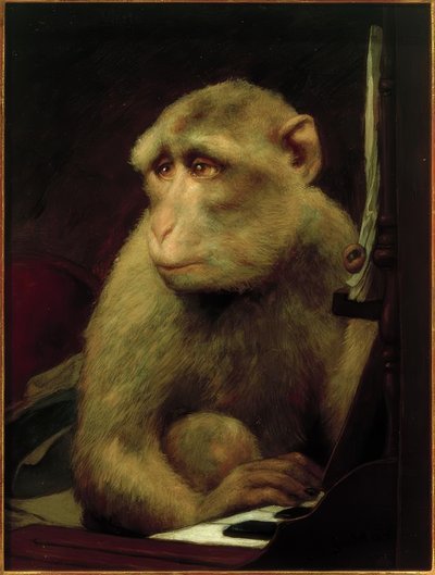 Petit singe au piano - Gabriel Cornelius Ritter von Max