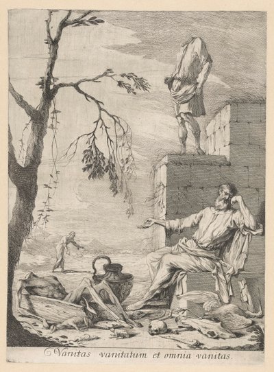 Philosophe en deuil entouré de symboles de vanité - Gabriel Ehinger
