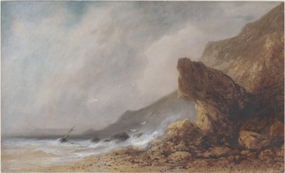 Une Côte Rocheuse par Temps de Tempête - Gabriel Hippolyte Lebas