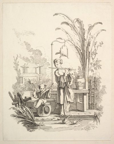Flûtiste et un Enfant Timbalier - Gabriel Huquier