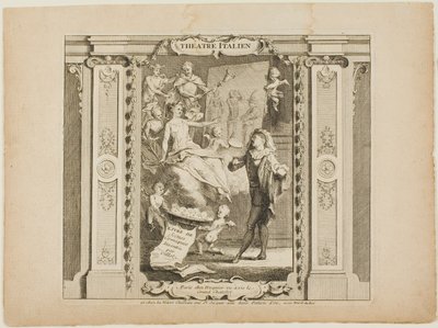 Théâtre Italien, frontispice du Livre de Scènes Comiques - Gabriel Huquier
