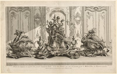 Œuvres de Juste-Aurèle Meissonier : Projet sculptural en argent pour un grand centre de table..., vers 1735-1737 - Gabriel Huquier