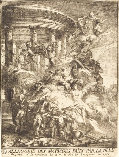 Allégorie des mariages faits par la ville de Paris à la naissance du Duc de Bourgogne - Gabriel Jacques de Saint Aubin