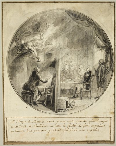 Gabriel de Saint-Aubin exécutant le portrait de l