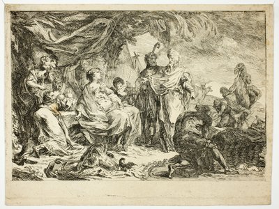 Laban cherchant ses dieux domestiques - Gabriel Jacques de Saint Aubin