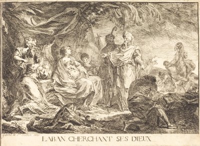 Laban cherchant ses dieux - Gabriel Jacques de Saint Aubin