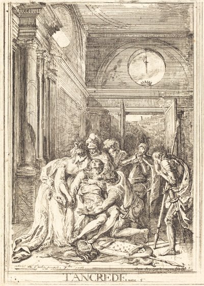 La mort de Tancrède [gauche] - Gabriel Jacques de Saint Aubin