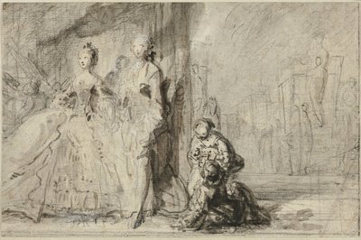 La promenade sur le boulevard - Gabriel Jacques de Saint Aubin
