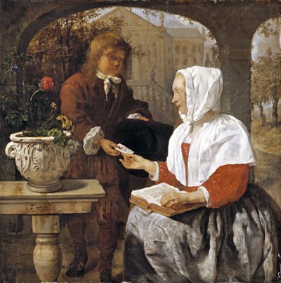 Une jeune femme recevant une lettre, vers 1658 - Gabriel Metsu