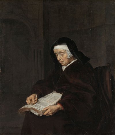 Vieille femme méditant, c.1661-63 - Gabriel Metsu