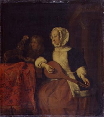 Femme jouant de la mandoline - Gabriel Metsu