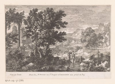 Paysage avec le baptême du Christ - Gabriel Perelle