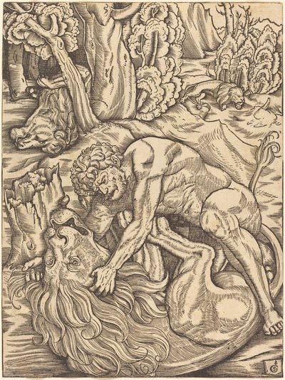 Hercule et le lion de Némée - Gabriel Salmon