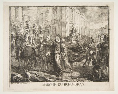 Marché du bœuf gras, 1750 - Gabriel de Saint Aubin