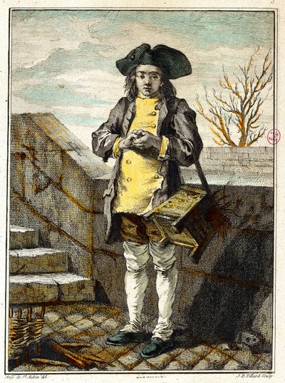 Vieux métiers : le cireur de chaussures. Gravure par Gabriel de Saint Aubin (1724-1780) 18e siècle Paris, musée Carnavalet - Gabriel de Saint Aubin