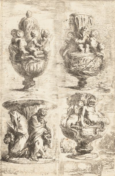 Les Quatre Vases, 1754 - Gabriel de Saint Aubin