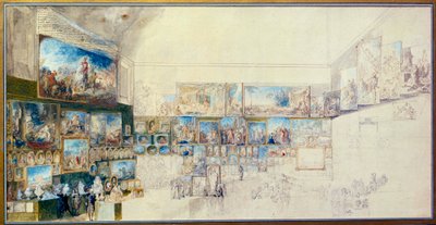 Le Salon de 1767 (dessin) - Gabriel de Saint Aubin
