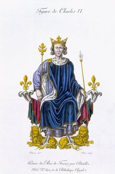 Figure de Charles VI, gravée par Amédée Pérée, de 
