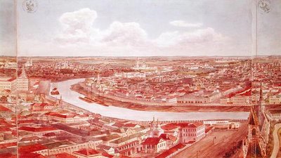 Panorama de Moscou, représentant la rivière Moskva, 1819 - Gadolle
