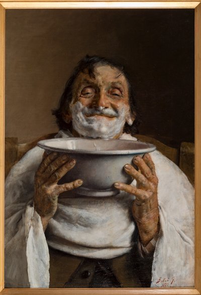 Homme chez le barbier - Gaetano Bellei