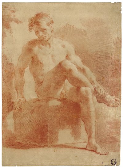 Un homme nu assis - Gaetano Gandolfi