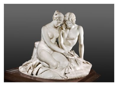 Angélique et Médor gravant leurs noms sur un arbre - Gaetano Matteo Monti