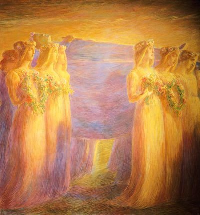 Funérailles de la vierge (détail de la partie centrale) - Gaetano Previati