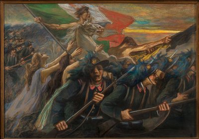 Trente et Trieste, La Charge des Bersaglieri - Gaetano Previati