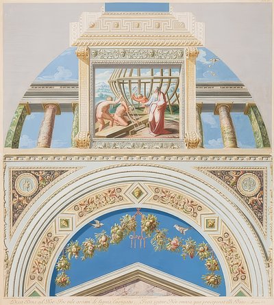 Lunette et champ de voûte avec construction de l