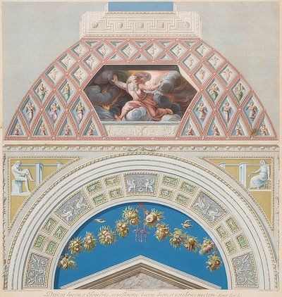 Lunette et voûte avec Dieu séparant la lumière des ténèbres - Gaetano Savorelli