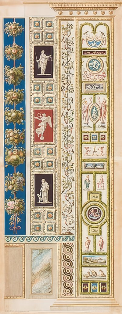 Pilastre Loggia XIII (Décoration avec paysages et scènes de chasse) - Gaetano Savorelli