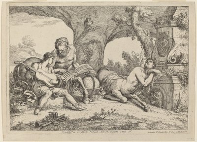 Chiron enseignant la musique à Achille - Gaetano Zompini after Giovanni Benedetto Castiglione
