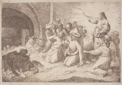 La résurrection de Lazare - Gaetano Zompini, after Giovanni Benedetto Castiglione