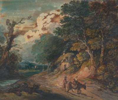 Paysage : Figure montant un âne - Gainsborough Dupont