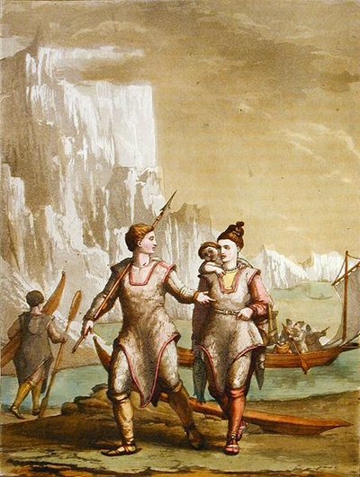 Hommes et femmes du Groenland revenant de la pêche - Gallo Gallina