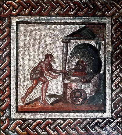 Scène de fabrication du pain (mosaïque, fin 2e, début 3e siècle) - Gallo Roman
