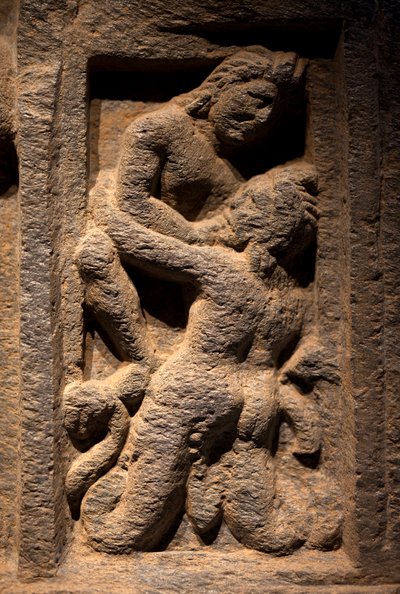 Triton. Bas-relief sculpté, art du Gandhara (Pakistan), 2e-3e siècle. Musée national de Corée, Séoul (Corée du Sud) - Gandhara School