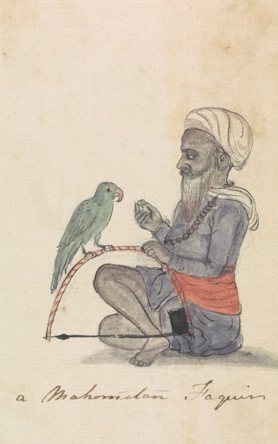 Un Mohamétan avec son perroquet - Gangaram Chintaman Tambat