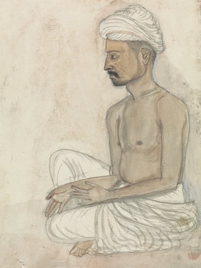 Homme torse nu assis en tailleur - Gangaram Chintaman Tambat