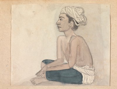 Homme avec un tissu bleu sur les jambes - Gangaram Chintaman Tambat