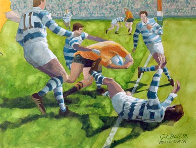 Match de rugby : Australie contre Argentine en Coupe du Monde, 1991 - Gareth Lloyd Ball