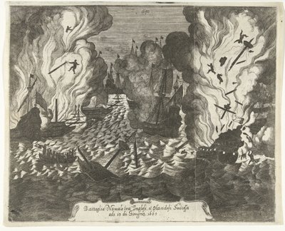 Bataille navale à Lowestoft, 1665 - Gaspar Bouttats (attributed to)