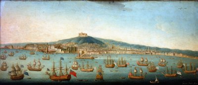 Vue de la baie de Naples avec la flotte de l